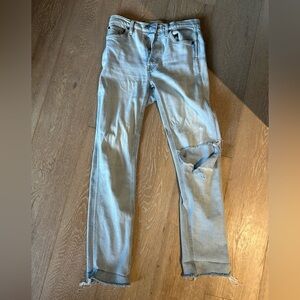 Re/done icy blue jeans